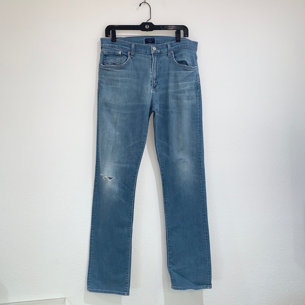 Citizens of humanity blue denim core‎ distressed jeans size 34 Mens